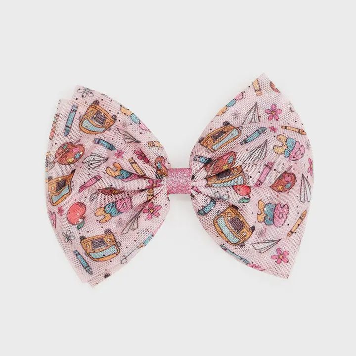 Back to School Tulle Clip Bow