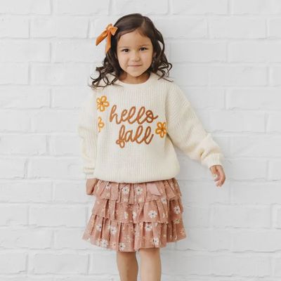 Fall Floral Printed Tiered Tutu