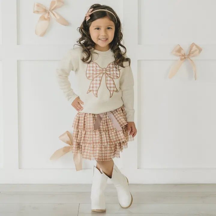 Gingham Printed Tulle Tiered Tutu