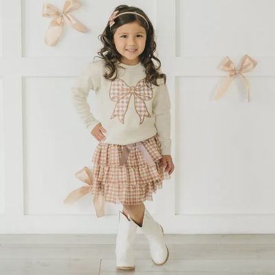 Gingham Printed Tulle Tiered Tutu