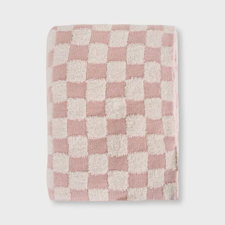 Checkered - Jacquard Sweater Knit Baby Blankets