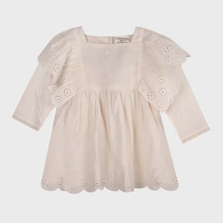 Schiffli Lace Collar Baby Girl Dress &amp; Bloomer