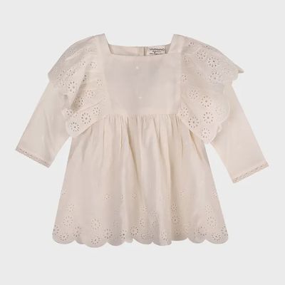 Schiffli Lace Collar Baby Girl Dress &amp; Bloomer