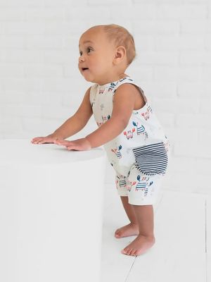 Nautical Crab Side Pocket Baby Romper
