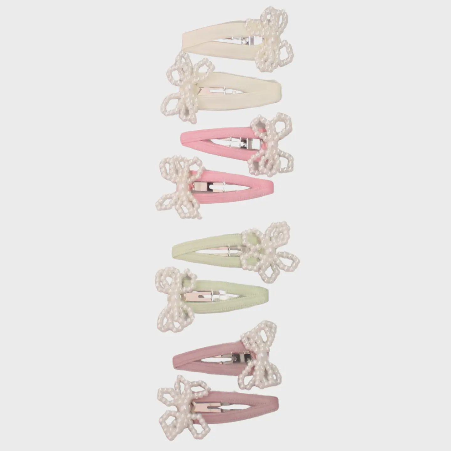 Pearl Bow Pop Clips