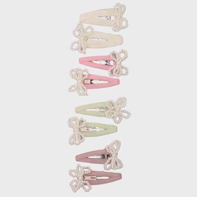 Pearl Bow Pop Clips