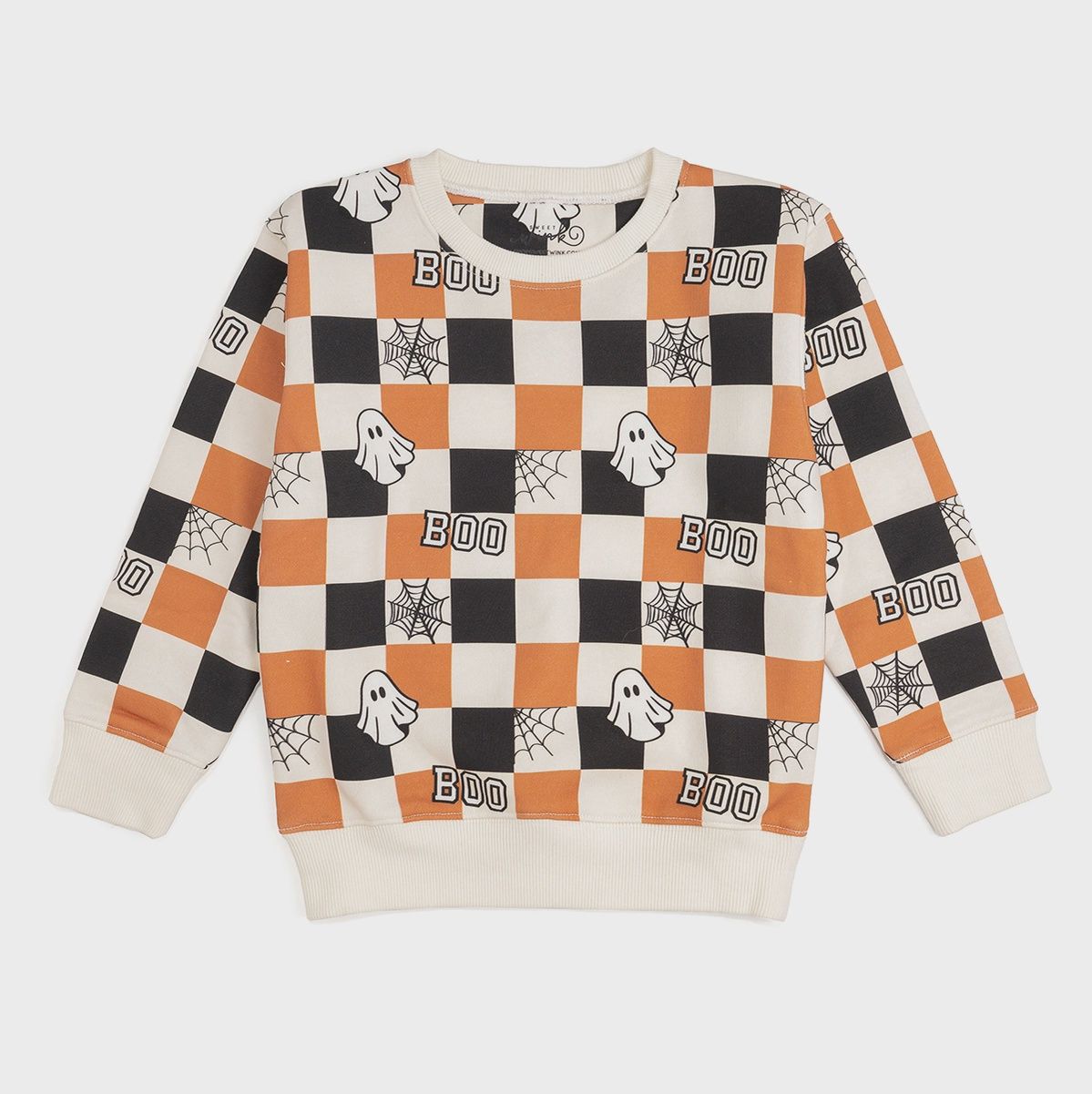 Boo Checkered Halloween Sweatshirt