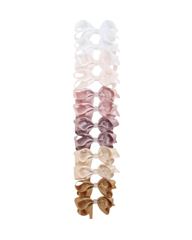 Pearl Detail Satin Bow (3 in)