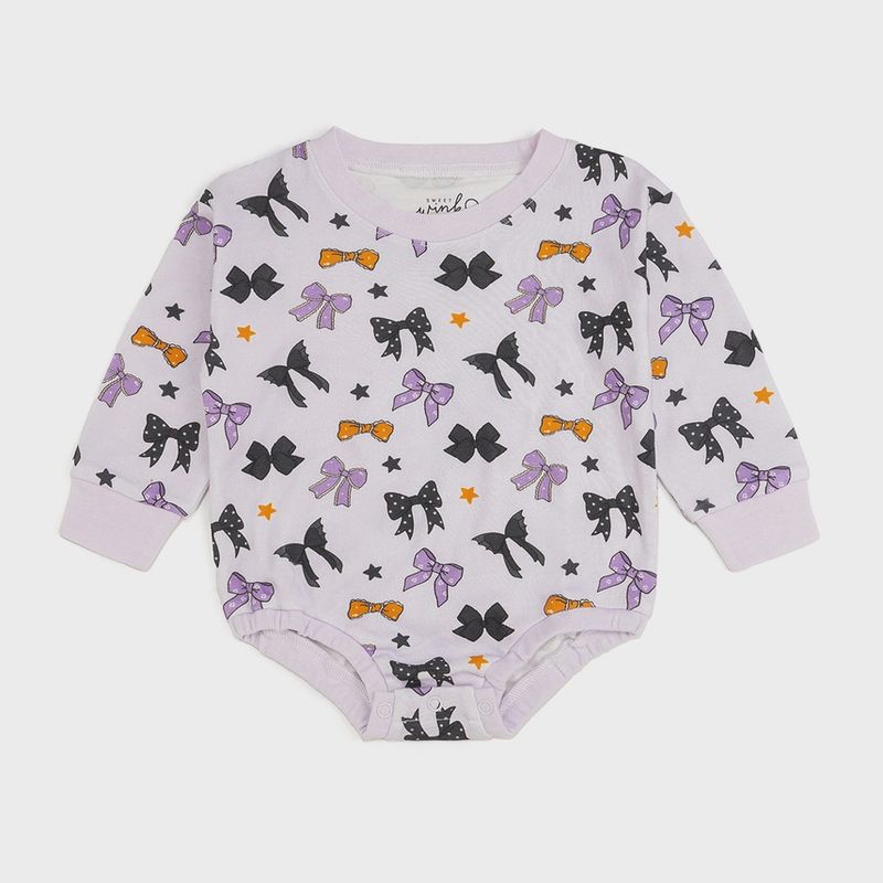 Spooky Bows Halloween Romper | Lavender