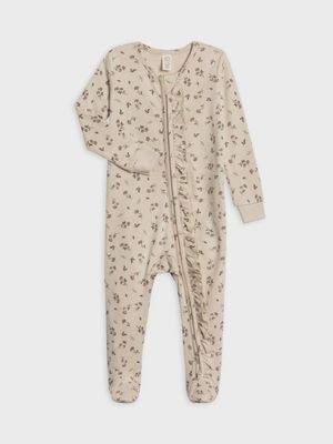 Neve Ruffle Zipper Sleeper | Betty Floral/ Purple + Olive