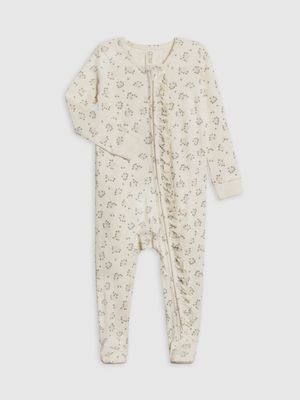 Neve Ruffle Zipper Sleeper | Hayden/ Denim + Mist
