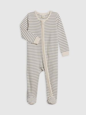 Peyton Zipper Sleeper | Summit Stripe/ Denim