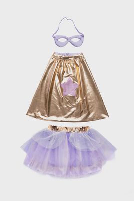 Super-duper Tutu, Cape &amp; Mask | Metallic Rose Gold &amp; Lilac