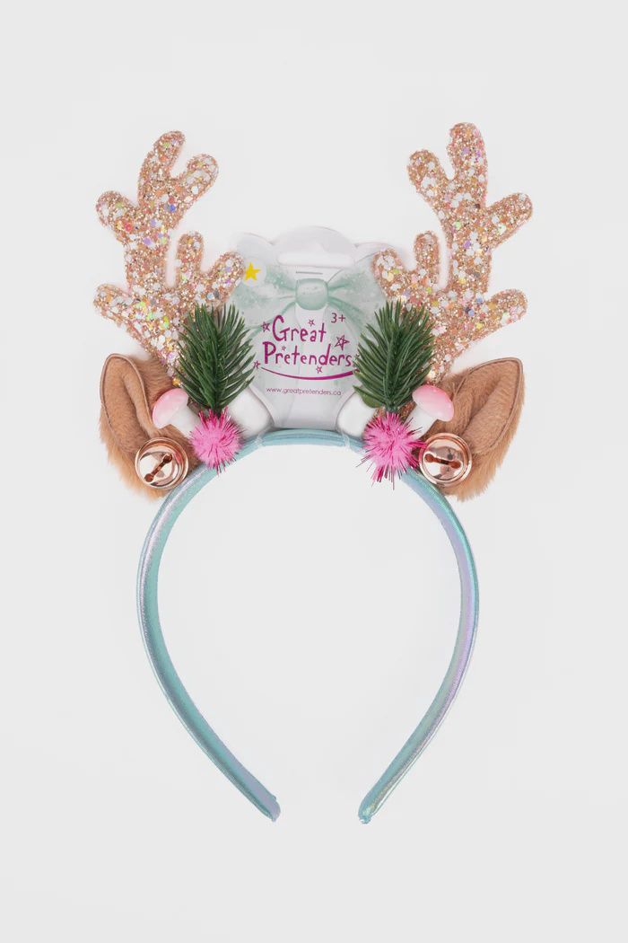 Holiday Rudolph Headband | Pink/ Mint