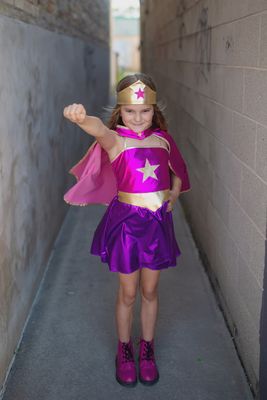 Superhero Star Dress, Cape &amp; Headpiece