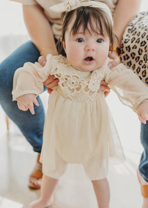 Thalia Crochet Lace Tutu Romper &amp; Headband