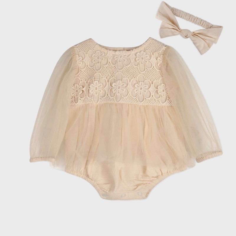 Thalia Crochet Lace Tutu Romper &amp; Headband