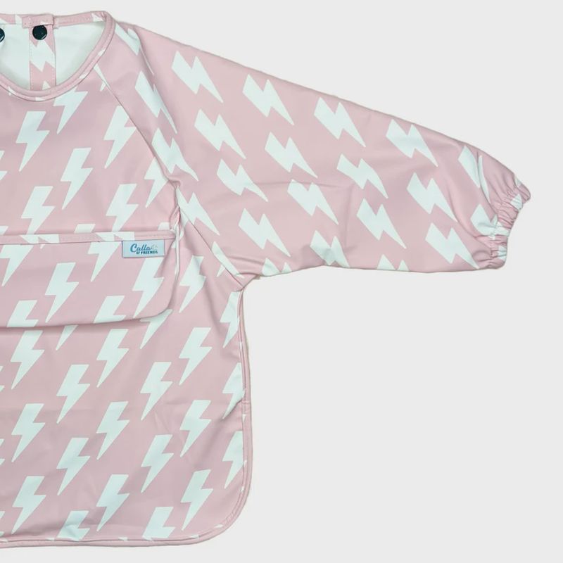Long Sleeve Smock Bib | Lightning Bolts (2 colors)