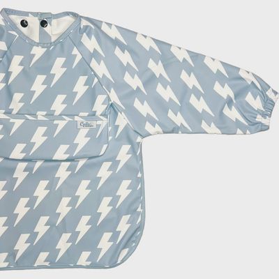 Long Sleeve Smock Bib | Lightning Bolts (2 colors)