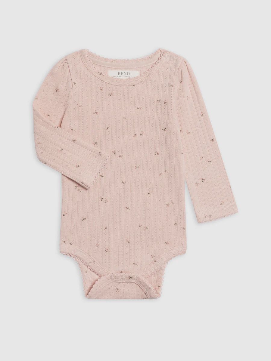 Thea Brushed Back Pointelle Bodysuit | Pink Floral