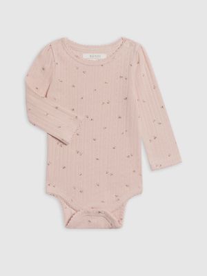 Thea Brushed Back Pointelle Bodysuit | Pink Floral