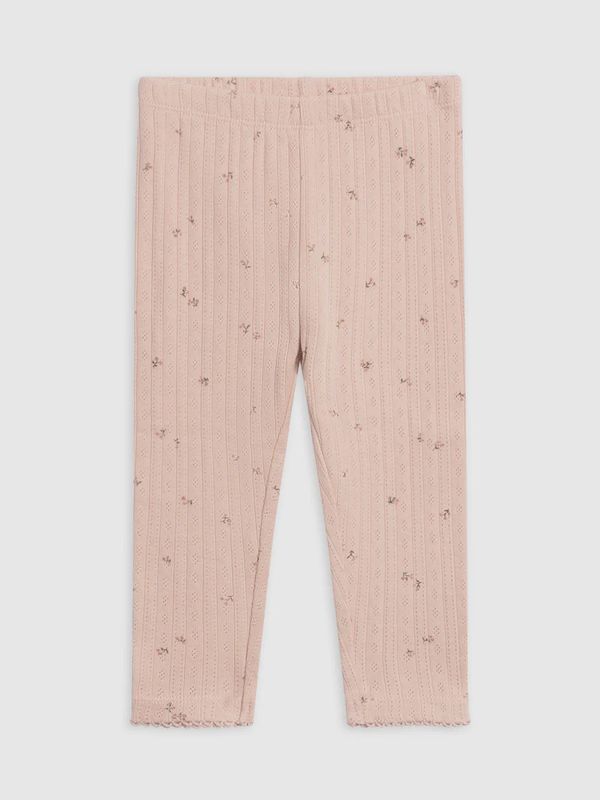Gina Brushed Back Pointelle Leggings | Pink Floral