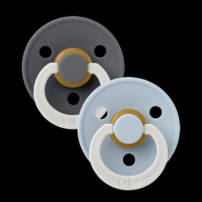 BIBS® Glow 2pk | Iron + Baby Blue