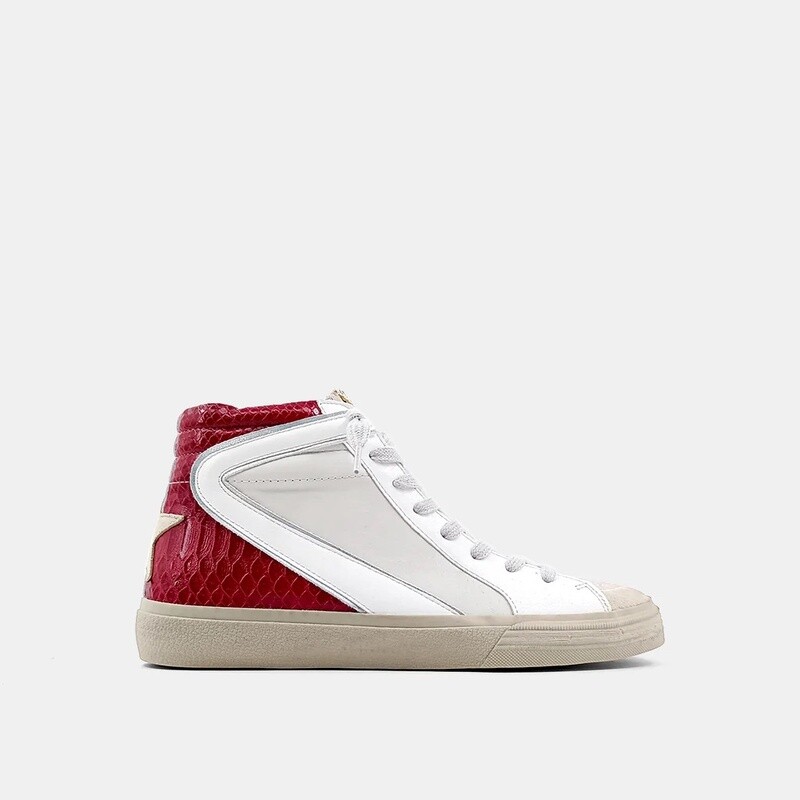 Rooney Dark Red Snake Sneaker
