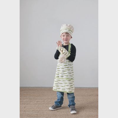 Child Apron w/ Chef Hat + Mitt SET | Alligators