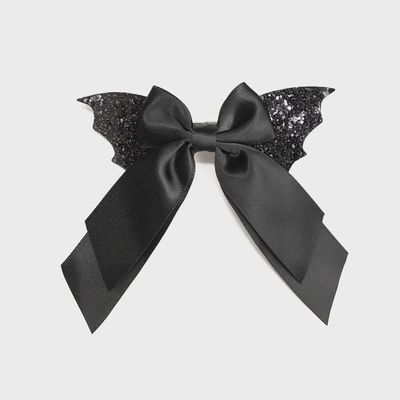 Glitter Bat Bow Clip