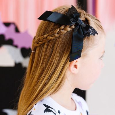 Glitter Bat Bow Clip