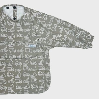 Long Sleeve Smock Bib | Construction Grey Pine