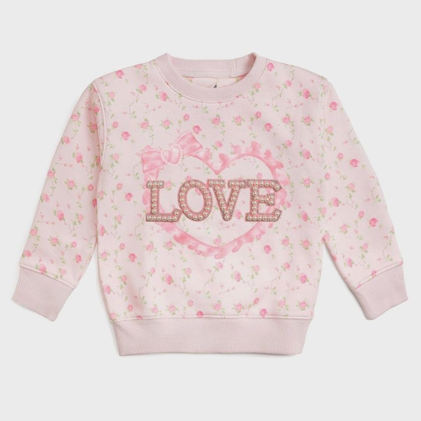 Pink Rose Love Patch Sweatshirt