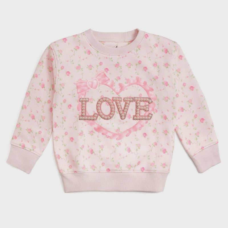 Pink Rose Love Patch Sweatshirt