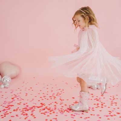 Flocked Heart Dress Up Cape