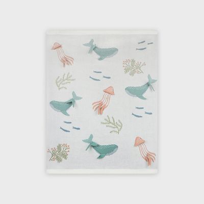 Ocean Jellyfish 3D | Organic Jacquard Knit Baby Blanket