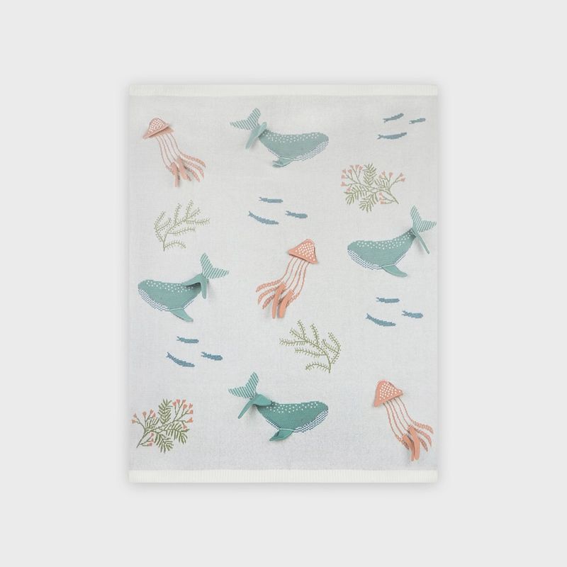 Ocean Jellyfish 3D | Organic Jacquard Knit Baby Blanket