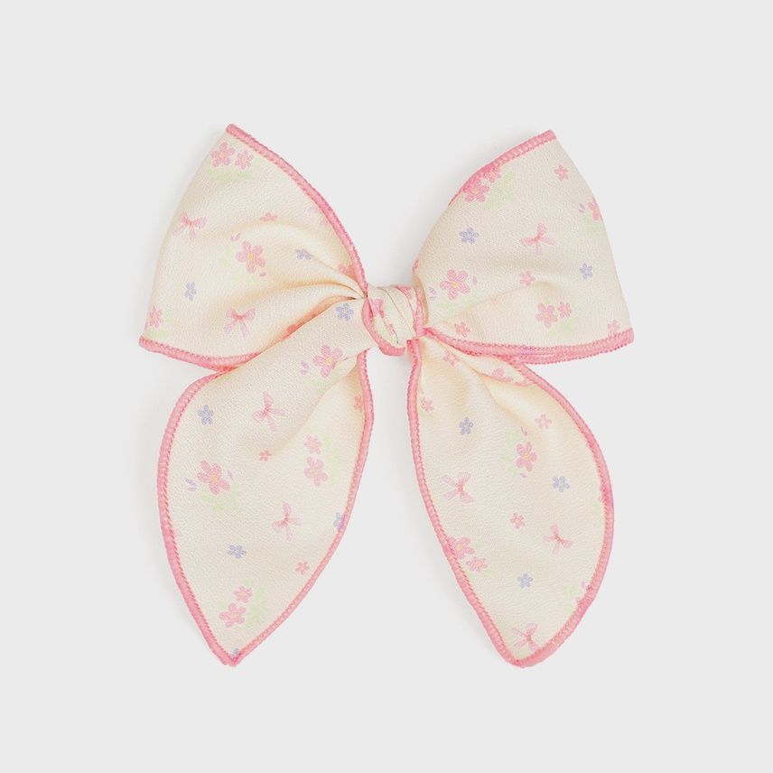 Lemon Floral Bow Clip