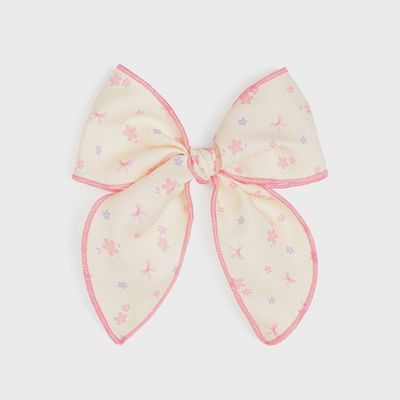 Lemon Floral Bow Clip