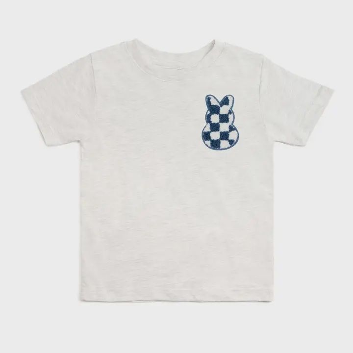 Checkered Bunny Patch Easter Short Sleeve T-Shirt | Ash