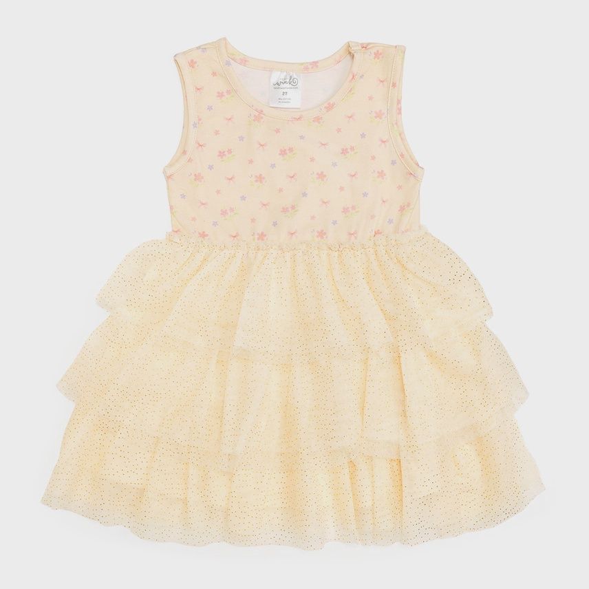 Lemon Floral Tank Tutu Dress