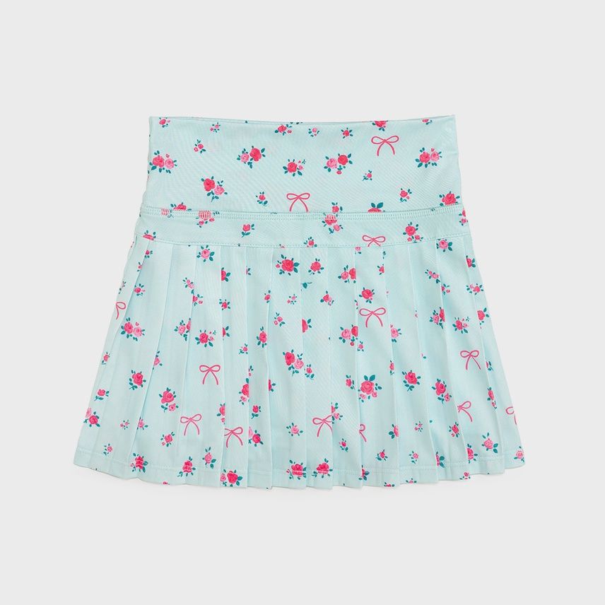 Sky Blue Floral Athletic Skort