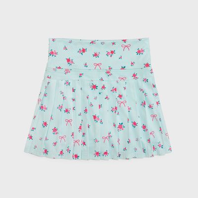 Sky Blue Floral Athletic Skort