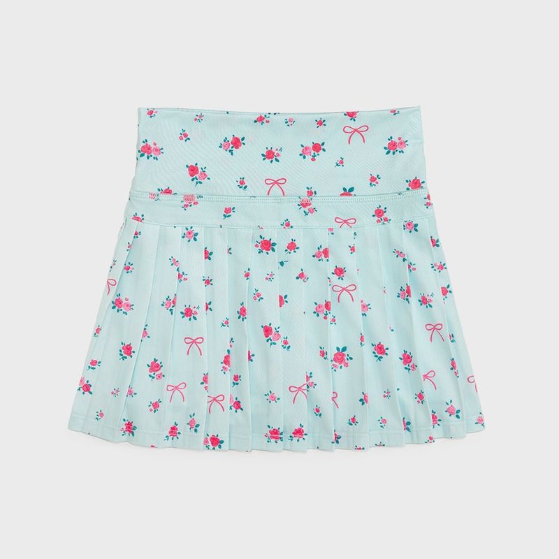 Sky Blue Floral Athletic Skort