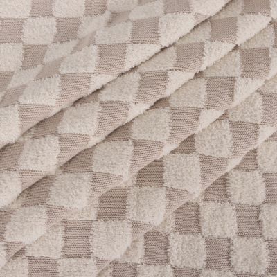 Checkered Terry Sweater Knit Baby Blanket (Organic) | Tan