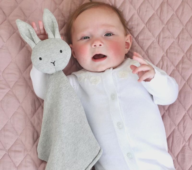Bobble Knit Baby Blanket &amp; Lovey Gift Set (Organic)