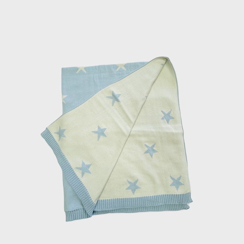Stars Reversible Sweater Knit Baby Blanket | Organic Cotton