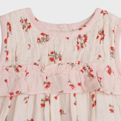 Noor Floral Baby Romper + Headband (Organic) | Tea Rose