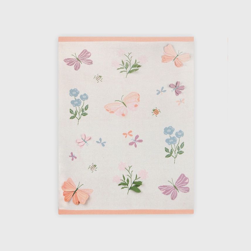 Bloom Butterfly 3D | Organic Jacquard Knit Baby Blanket