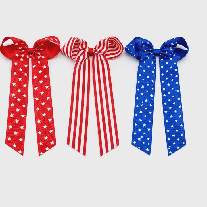 Long Tail Stars &amp; Stripes Bow